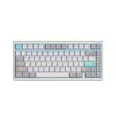 ATK EDGE 75 HE Esports keyboard, 75% layout, light blue and white with grey keycaps, prominent light blue 'Enter' key.